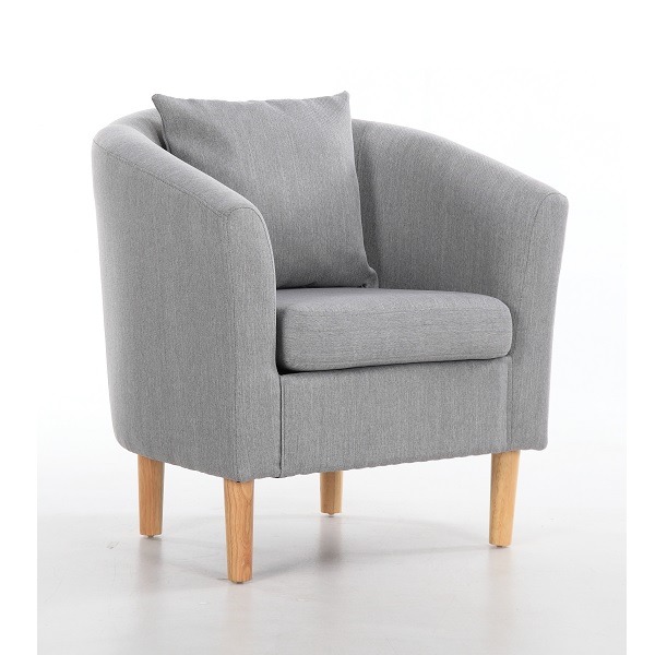 York Fabric Tub Chair Armchair L Grey, Tub Chair Grey Fabric