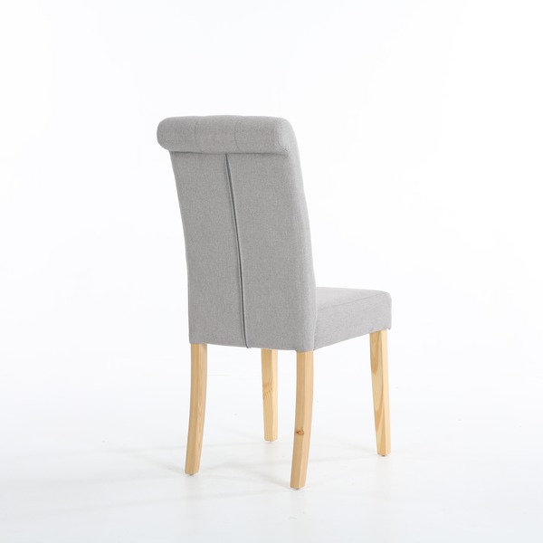 Kensington Fabric Dining Chairs L Grey, Tall Back Fabric Dining Chairs