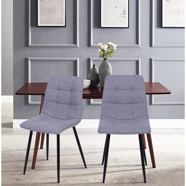 Vienna Fabric Dining Chairs, Light Grey - Chairs Warehouse