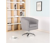 York Fabric Swivel Tub Chair Armchair Dark Grey