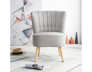 Chester Fabric Accent Tub Chair Armchair Light Grey