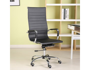Eames Style High Back Ribbed Executive Computer Office Chair Black