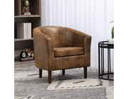 Camden Leather Air Suede Tub Chair Brown