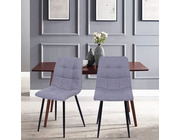 Set of 2 Vienna Fabric Dining Chairs Light Grey