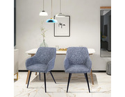 Set of 2 Havana Fabric Dining Chairs Dark Grey Set of 2 Havana Fabric Dining Chairs Dark Grey