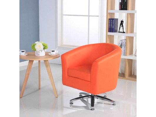 Camden Leather Swivel Tub Chair Armchair Orange