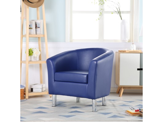 Camden Leather Tub Chair Armchair Royal Blue