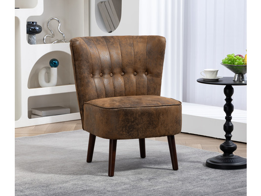 Chester Leather Air Suede Accent Tub Chair Armchair Brown