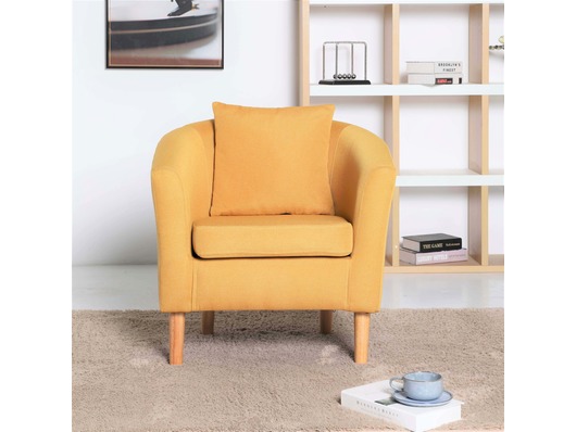  York Fabric Tub Chair Armchair Yellow