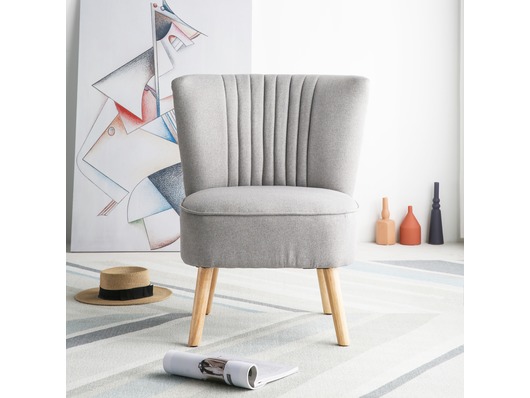 Harrogate Fabric Accent Tub Chair Armchair Light Grey