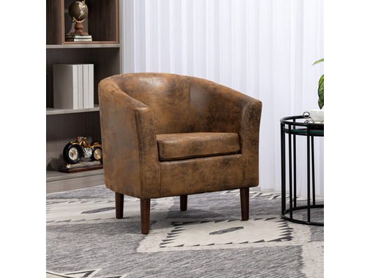 Camden Leather Air Suede Tub Chair Brown