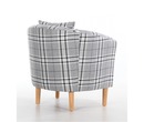Edinburgh Tartan Fabric Tub Chair Armchair Grey