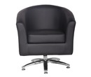 Camden Leather Swivel Tub Chair Armchair Black