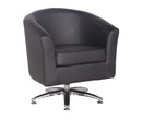 Camden Leather Swivel Tub Chair Armchair Black