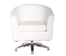 Camden Leather Swivel Tub Chair Armchair White