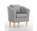 York Fabric Tub Chair Armchair Light Grey