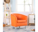 Camden Leather Tub Chair Armchair Orange