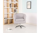 York Fabric Swivel Tub Chair Armchair Light Grey