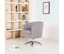 York Fabric Swivel Tub Chair Armchair Dark Grey