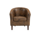 Camden Leather Air Suede Tub Chair Brown