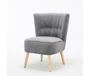 Chester Velvet Fabric Accent Tub Chair Armchair Dark Grey