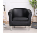 Camden Leather Tub Chair Armchair Black