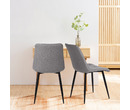 Set of 2 Lisbon Fabric Dining Chairs Light Grey