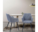 Set of 2 Toronto Fabric Dining Chairs Dark Grey