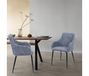 Set of 2 Berlin Fabric Dining Chairs Dark Grey