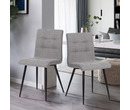 Set of 2 Florence Fabric Dining Chairs Light Grey